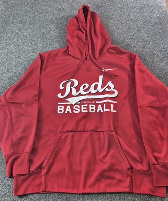 Cincinnati Reds Nike Dri Fit Hoodie Mens Size 2XL Red Pullover