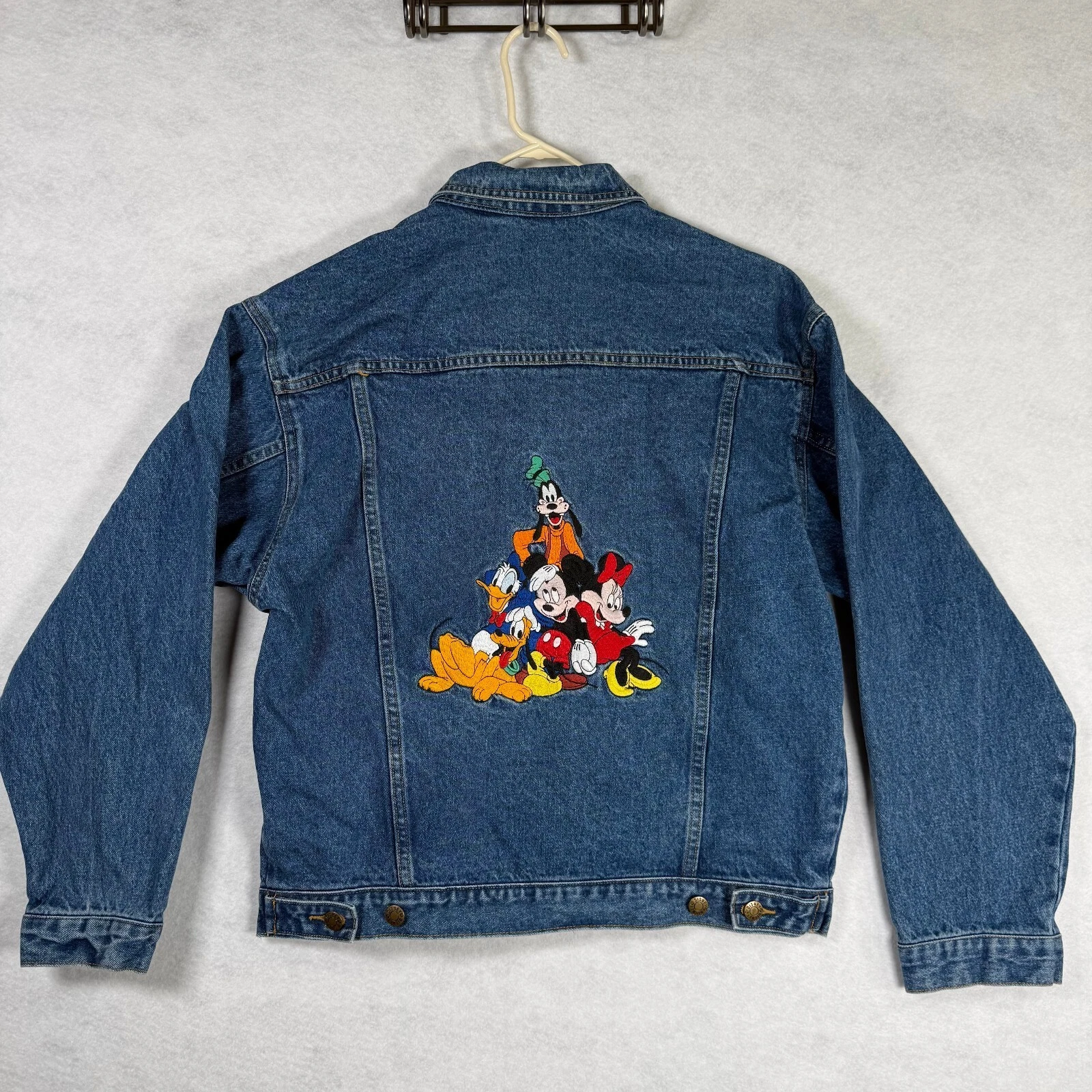 Vintage Disney Store Denim Jacket Embroidered Mickey, Minnie, Characters image 1