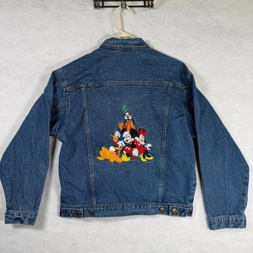 Vintage Disney Store Denim Jacket Embroidered Mickey, Minnie, Characters video thumbnail
