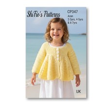 Häkelanleitung für Mädchen Aran Häkel Strickjacke - 3 Größen - 2 bis 7 Jahre -CP347