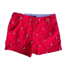 NAUTICA Kids Boys Sz: 8 Red Cotton Sailboat Polka Dot Chino Shorts NDE0012X