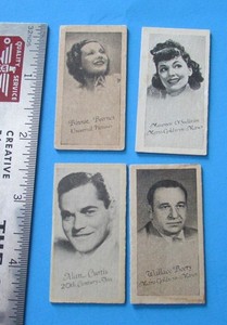 Vintage Thrifty celebrity fortune cards MGM, Universal, 20th CentFox, lot of 4