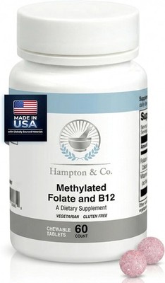 Hampton Distribution Methylated B12 & Folate Complex | Once-Daily Chewable Suppl
