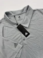 Adidas Polo Shirt Men's 2XL Gray Golf Stretch Verifi Logo Performance NWT