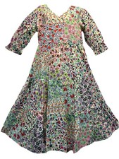 Nwt FUNKY STUFF hippie bo floral tier boho maxi rayon pockets DRESS L Free shipP