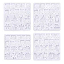 Stylish Silicone Rings Molds with Charistmas Patterns for Resin Jewelry Making