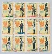 Republic De Guinea Ecuatorial Napolean 1974 Stamps Souvenir Sheet of 12 MNH