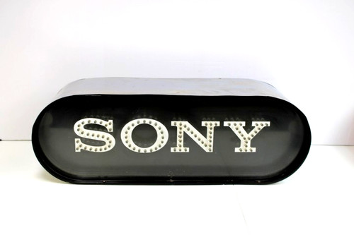 VINTAGE OLD SONY TRANSISTOR & RADIO ANTIQUE MOTION ADVERTISING SIGN SEE VIDEO