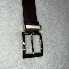 Men's Genuine Black Brown Leather Reversible Classy Dress Belt Size 34