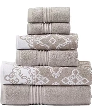 Modern Threads Charlize Jacquard Towel 6 Piece Set Brown Bath, Hand, Washcloths 