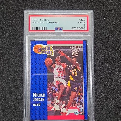 Fleer 1991-92 Michael Jordan League Leaders #220 Chicago Bulls PSA 9