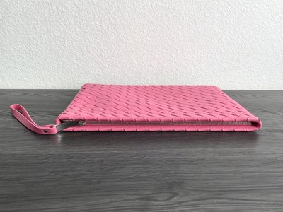 NEW! NWT! BOTTEGA VENETA Pink Intrecciato Woven Leather Handbag
