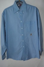 Tommy Hilfiger Mens Blue 16 34/35 100 Cotton Dress Shirt Crest