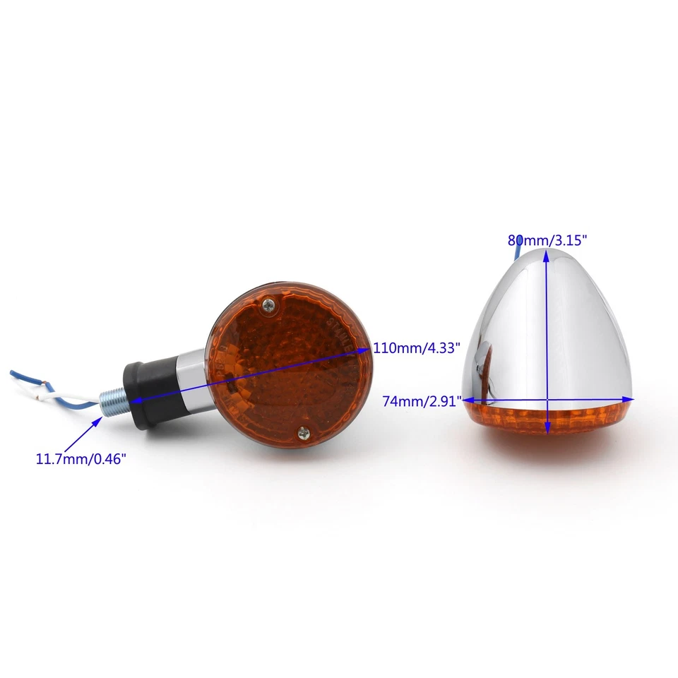 Turn Signal Bullet Lights Motor For Kawasaki Vulcan 800 Yamaha Road Star ChA - Image 2 of 4