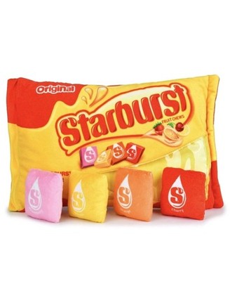 Iscream Starburst Plush Candy Pillow with mini plush candies - NEW w/tags