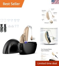 Ergonomic Rechargeable Hearing Amplifiers for Seniors - 25 Hours, Easy Control