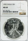 1992 MS-69 AMERICAN SILVER EAGLE, NGC GRADED BEAUTY, SEE PICTURES