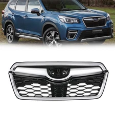 Chrome Black Front Bumper Upper Grille Fits 2019 2020 2021 Subaru Forester Grill