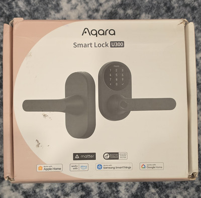 Aqara Smart Lock U300 Fingerprint Keypad NFC Thread, Black, Alexa/HomeKit/Google