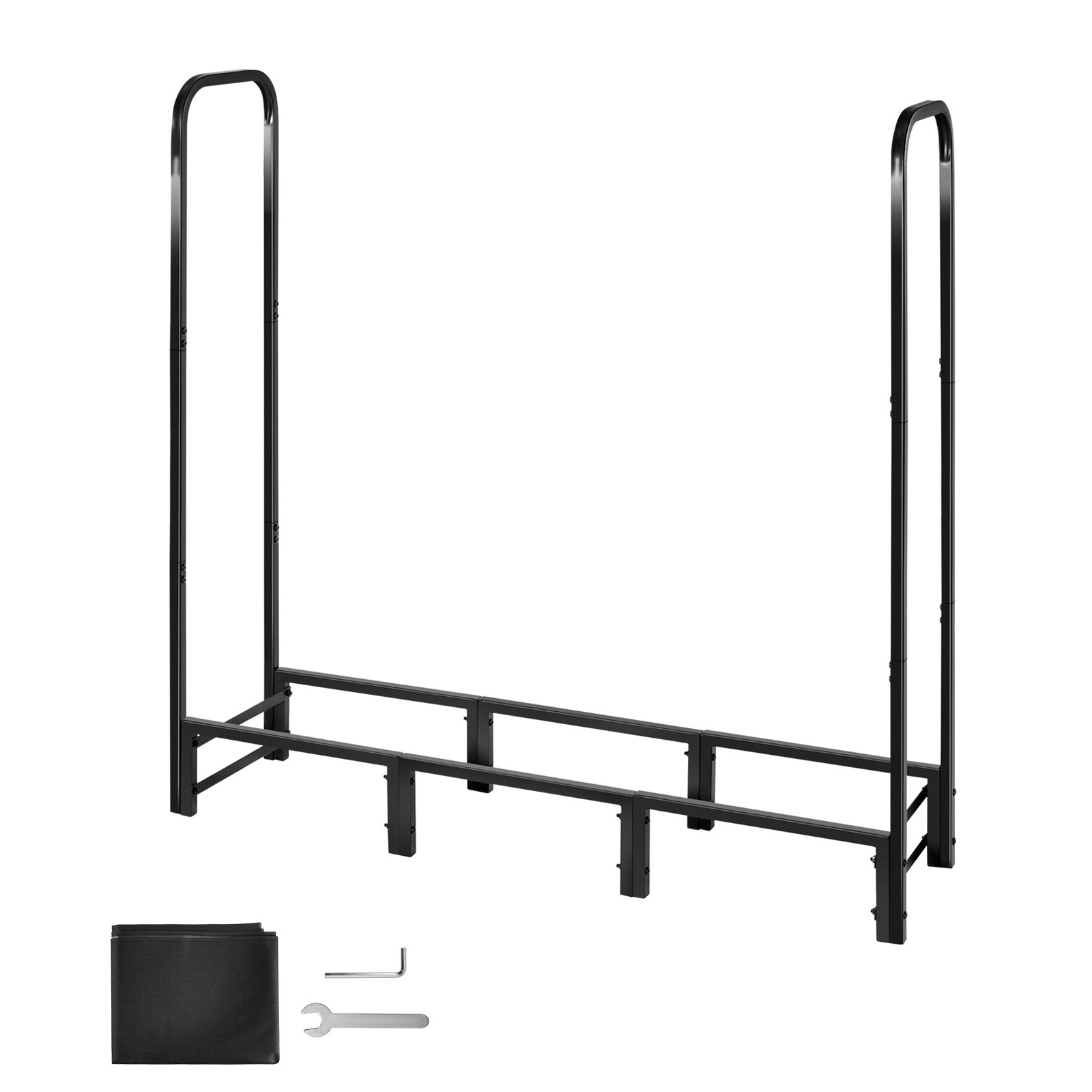 Range-bûches extérieur Uimoso avec housse de protection pour une terrasse propre et chaleureuse
