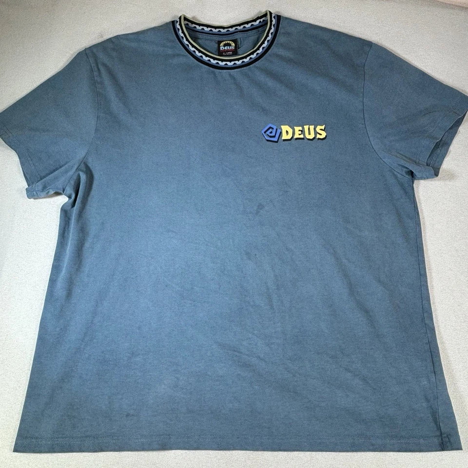 Deus Ex Machina Custom Surfboards Tee T Shirt Mens XL Blue - Image 2 of 4