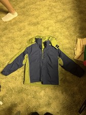 Kids Lands' End Squall 3 in 1 Green Waterproof Coat Jacket Size 6-7