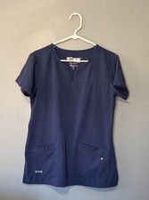 Grey  s Anatomy by Barco Signature Navy Blue Scrub Top Women  s Medium Stretch