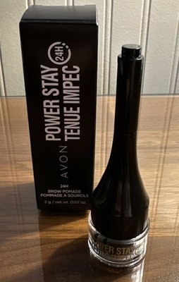 AVON Power Stay 24h Brow Pomade in Soft Black 2g New in Box