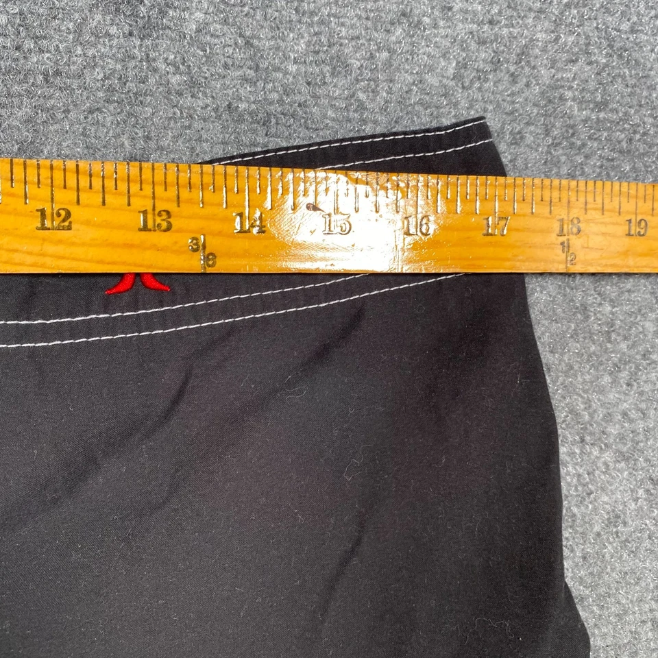 Vintage Y2K Hurley Board Shorts Swim Trunks Plaid Logo Black 34 - Image 2 of 4