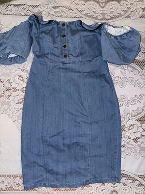 Lime Lush denim off the shoulder dress Medium  