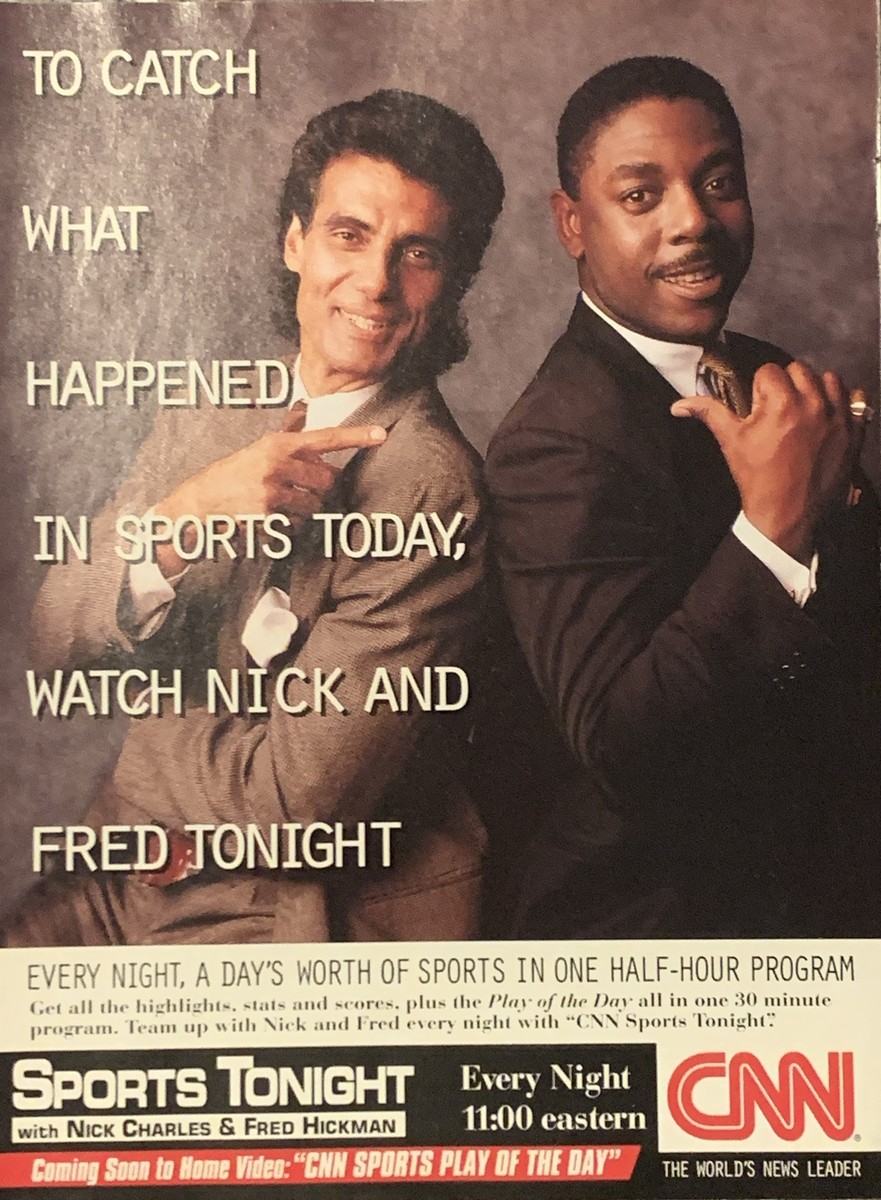 advertising。アメトイ。 1993 CNN Sports Tonight Nick Charles & Fred Hickman TV Show VTG