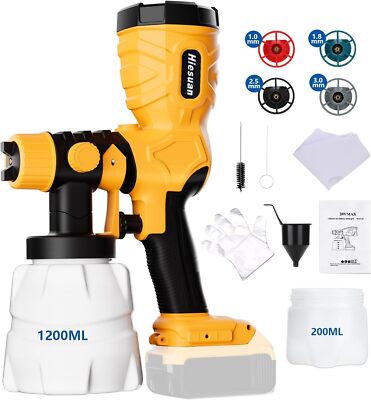 Paint Sprayer for Dewalt 18V Battery 2 Containers Spray Paint Gun for Furnitures