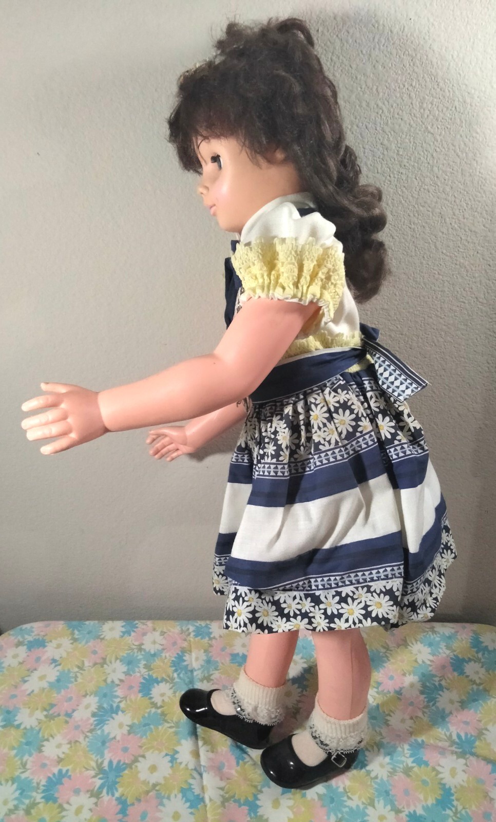 Vintage 1974 Lovee Doll Hair PlayPal Companion 32" Tall Walker