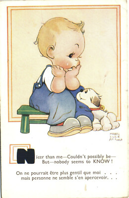 PC MABEL LUCIE ATTWELL, KÜNSTLER SIGNIERT, SCHÖNER ALS ICH, Vintage Postkarte (b26195)