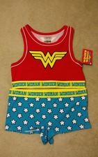 DC Comics Wonder Woman Bralette XL 16-18 Red/Blue with matching Boyshorts New 