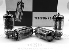 4x Telefunken ECC82 Ribbed Plates   Bottom - Berlin 1959 - Same Code - Test NOS