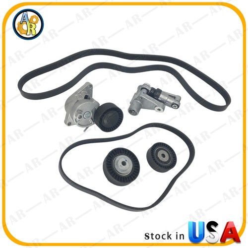 Serpentine Belt & Tensioner & Idler Pulley Kit For BMW Z4 330Ci E36 E39