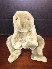 VGUC-VINTAGE-9  1985 GUND Ribbit Frog Croaking Rattle Plush Stuffed Animal Green