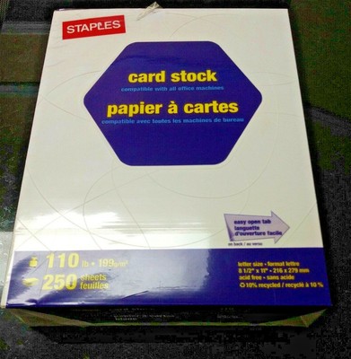 New Staples Cardstock Paper, 110 lbs, 8.5