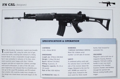 FN Assault Rifle Gun Picture Out of Print Detail Spec Sheet Article