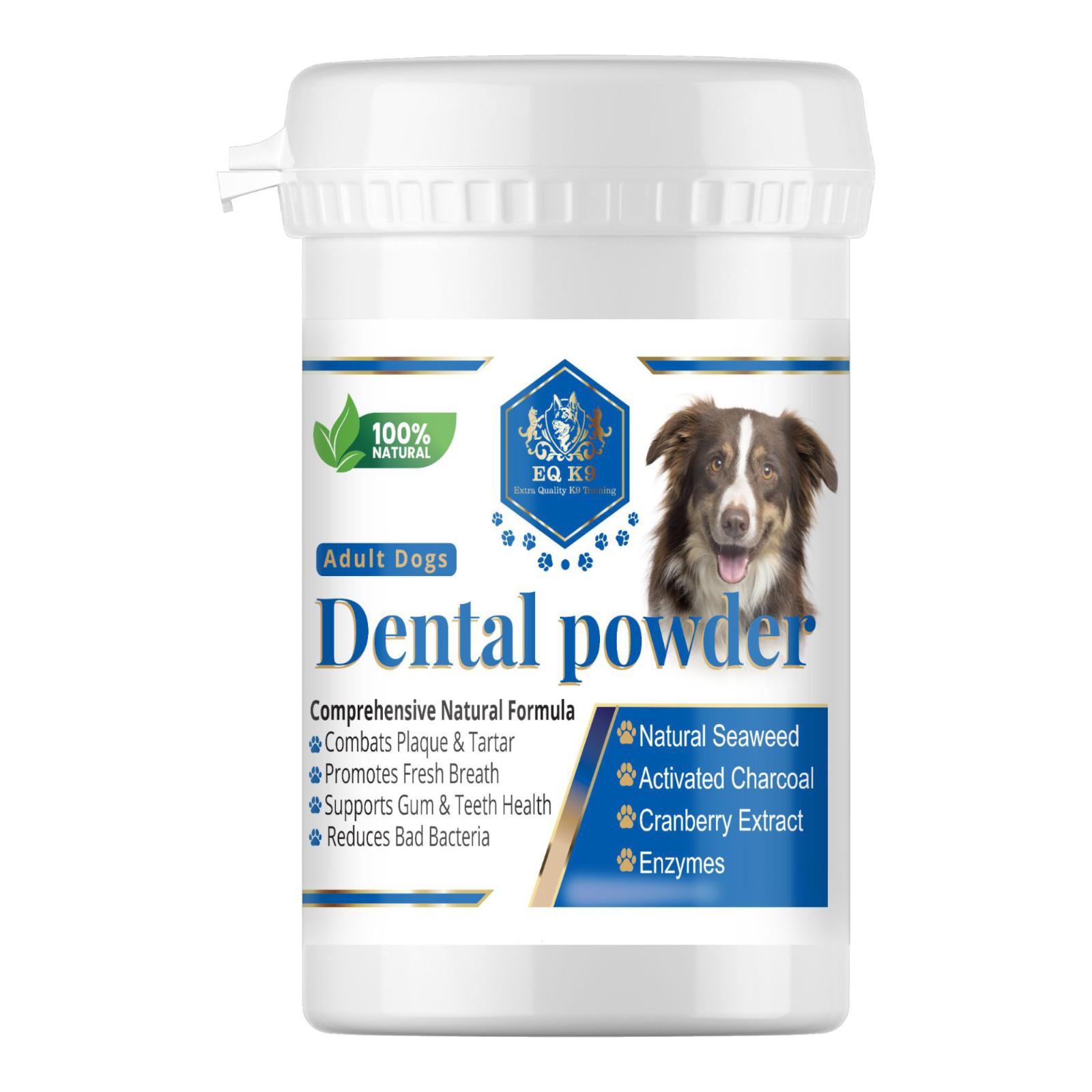 EQ K9 Plaque Off for Dogs, Plaque Tartar Remover, Treats Bad Breath,  70g