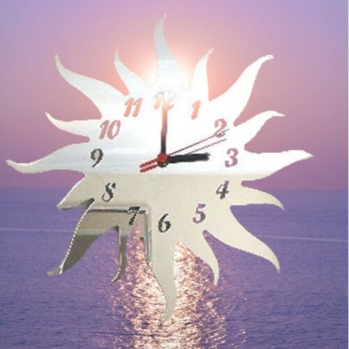 Sun Shaped Clocks - Many Colour Mirrors & Solid not mirror Colours