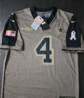 New Youth Dallas Cowboys Dak Prescott #4 2021 Salute To Service