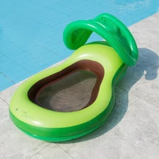 Large 48x32 Avocado Pool Inflatable Sunshade Float Bed Water Hammock Summer Play