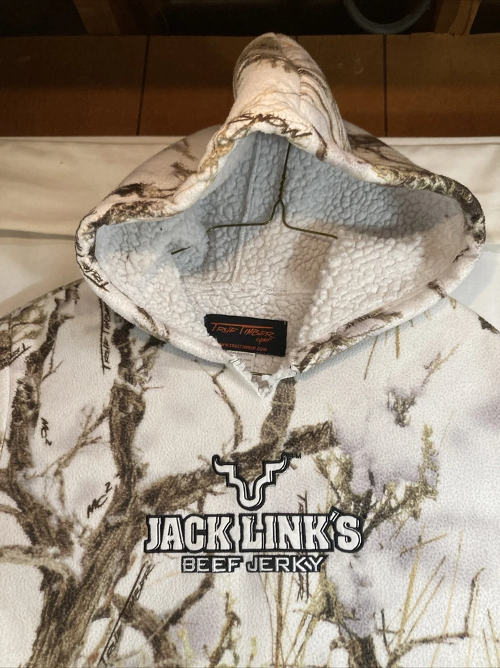 True Timber Jack Links High Pile Hoodie Sweatshirt Winter S Camo Hunting Outdoor - Image 2 of 4