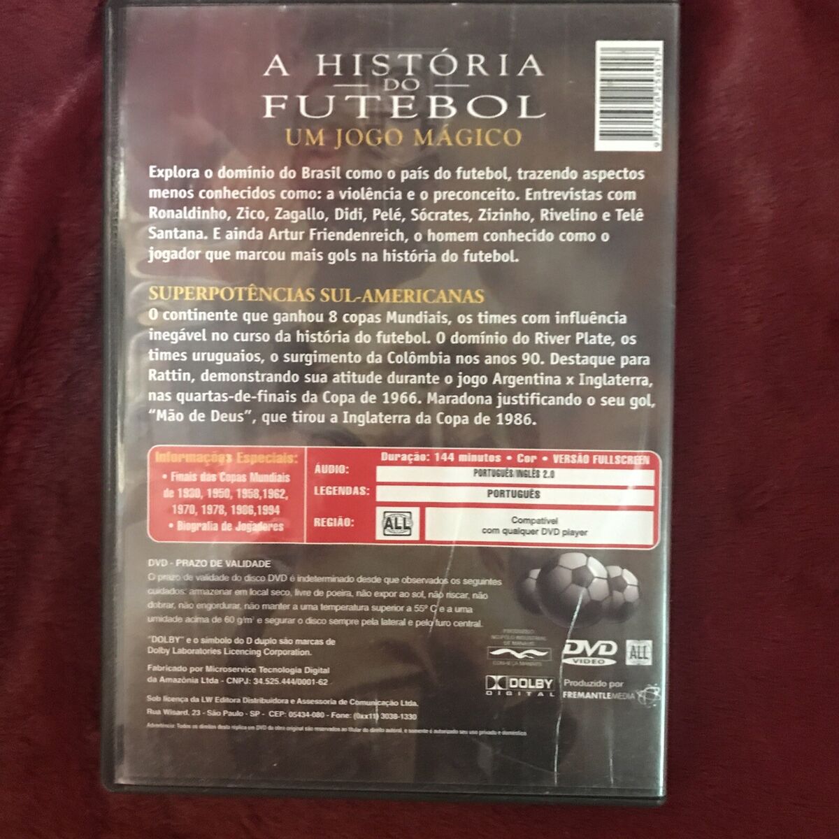 A Historia do Futebol Um Jogo Magico - Brasil Superpotencias Sul-Americanas  DVD