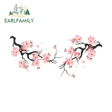 EARLFAMILY 5.1” Cherry Blossom Car Stickers Helmet Camper Window Decal DIY decor