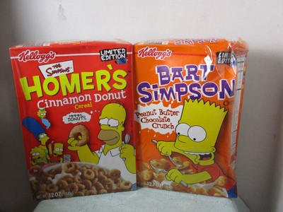 LOT OF 2 KELLOGGS VINTAGE SEALED THE SIMPSONS CEREAL