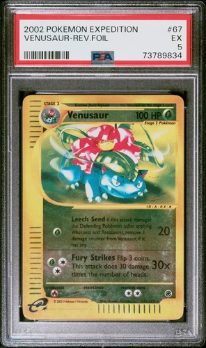 Pokémon TCG Venusaur Expedition base set 67/165 Reverse Holo 2002 PSA5