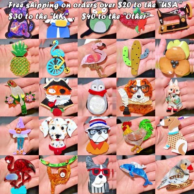 Acrylic Mix Brooches Women Jewelry Pin Fashion Animal Girl Men Badge 2nd List